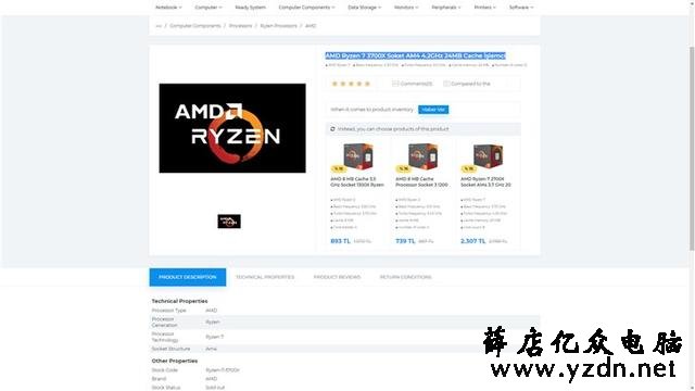 AMD R9 3800X上架国外电商:16核32线程,最高4.7GHz