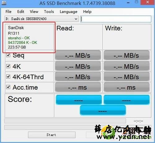 U盘安装固态硬盘系统图文教程_52z.com 使用AS SSD Benchmark检查固态硬盘是否工作正常